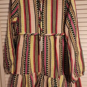 Vibrant Multicolor Long Sleeve Dress